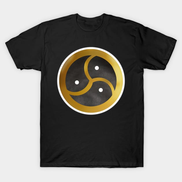 Triskelion Gold and Leather T-Shirt by LeatherRebel75